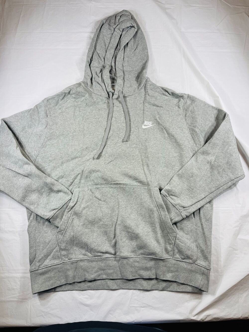 Nike Mens XL Gray Pullover Hoodie Fleece Lined Kangaroo Pocket Casual